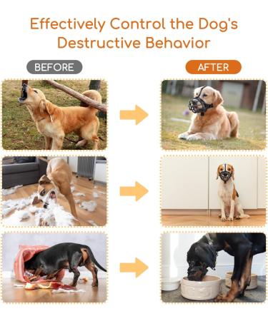 Nobleza Breathable Silicone Dog Muzzle - Prevent Biting & Barking for Small Medium & Large Dogs (S/M/L Black) | International Shipping - Buy Online on GoSupps.com