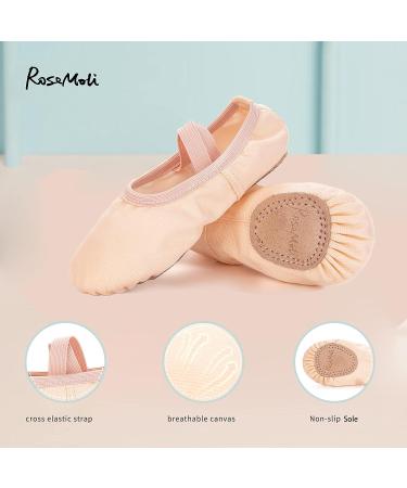 RoseMoli Canvas Ballet Slippers - Pink Dance Shoes for Girls, Toddlers, Kids & Women - Buy Online on GoSupps.com