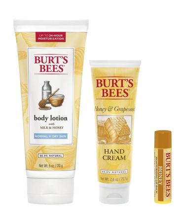 Burt's Bees Honey Pot Holiday Gift Set - 3 Honey Skin Care Products | Body Lotion Hand Cream & Lip Balm - Perfect for Gifting - Buy Online on GoSupps.com