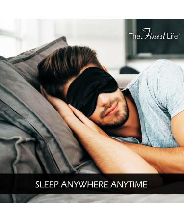 Adjustable Mulberry Silk Sleep Mask for Women and Men - Soft Comfort Eye Mask for Sleeping, Travel, Naps - Black - Buy Online on GoSupps.com