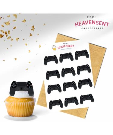 24x Pre-cut Gamer Controller Edible Thick Wafer Card Standing Cupcake Toppers Birthday Party Cake Decorations - Buy Online on GoSupps.com