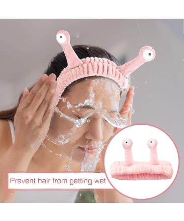 Headband for Washing Face Spa Skincare Headband Palm and Snail Makeup Headbands Cute Face Wash Headband Elastic Headband for Washing Face Shower Sports Beauty Skincare (Pink) - Buy Online on GoSupps.com