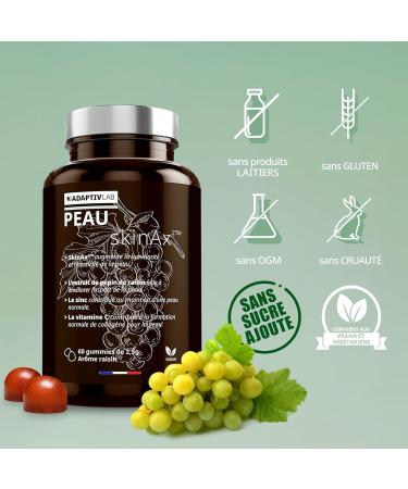AdaptivLAB SkinAx SKIN - Food supplements based on Vitamin C Grape Seed and Zinc extracts - help fight the impacts of Stress and skin aging - Buy Online on GoSupps.com