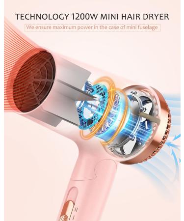 PRITECH Dual Voltage Hair Dryer with Diffuser | 1200W Compact & Foldable | ALCI Safety Plug | Pink 7-Piece Set International Shipping Available - Buy Online on GoSupps.com