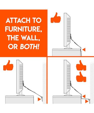 ECHOGEAR TV Safety Straps - Anchor TVs Up to 90" to Furniture Or The Wall - Pre-Assembled Anti-Tip Strap Includes All Hardware for Baby Proofing Your TV - Buy Online on GoSupps.com
