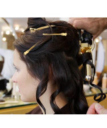 Stainless Steel Gold Hair Clips 12 Pack - Prong, Duckbill, Sectioning Clips for Hair Styling - Salon Barrettes - Buy Online on GoSupps.com