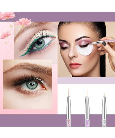6-Piece Fine Point Eyeliner Brush Set - Gel Makeup Applicator for Precision Eye Makeup - Pink Purple & White - Buy Online on GoSupps.com