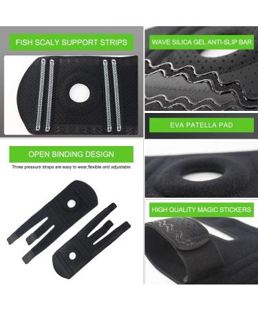 Hually Kniebandage - Adjustable Knee Protectors with Velcro & Patellar Opening for Sports & Daily Use - Unisex Knee Support in Black - Buy Online on GoSupps.com