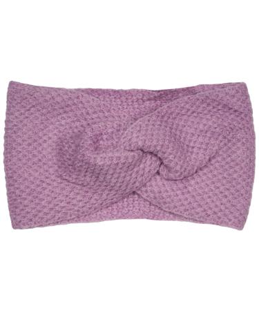 Stylbreaker ladies knit headband with waffle patent knitting pattern and twist knot warm winter hair band headband 04026060 color: lilac