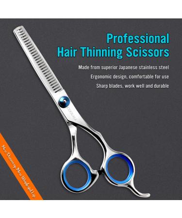 Coolala 6.5 Inch Stainless Steel Hair Cutting Scissors Thinning Shears - Professional Barber Salon Shears for Men, Women, and Kids - Buy Online on GoSupps.com