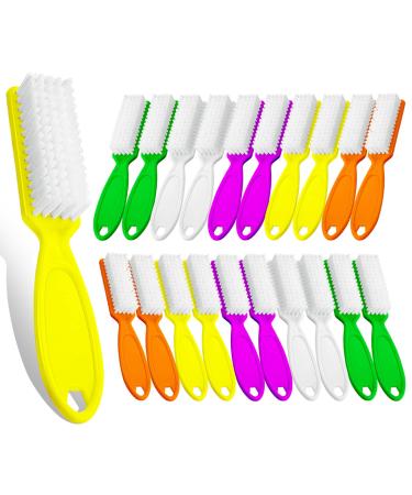 HOFASON 20Pcs Handle Grip Nail Brush, Hand Fingernail Cleaner Brush Manicure Tools Scrub Cleaning Brushes Kit for Toes and Nails Women Men(Random Colors)