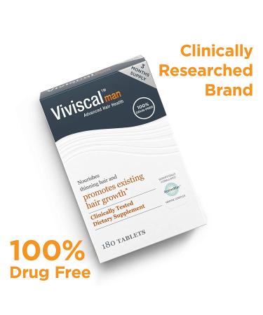 Viviscal Men's Hair Growth Supplements | Clinically Proven, Proprietary Collagen Complex | 180 Tablets - 3 Month Supply - Buy Online on GoSupps.com