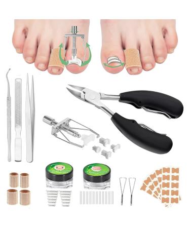 XdealCozyxc Ingrown Toenail Tool Kit with File and Lifter Ingrown Toenail Corrector Strips and Patch for Toe Pain Relief