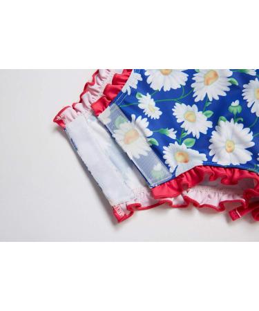 BONVERANO Baby Girls Swimsuit 9-12 Months | Long-Sleeve Zipper One Piece Swimwear | UPF 50+ Sun Protection | Daisy Pattern - Buy Online on GoSupps.com