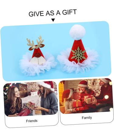 Beaupretty Santa Hat Hair Clip Christmas hairpin Kids Christmas Hairpin Christmas Barrettes Clips cute clips for women girl Christmas Clip cloth props aldult Xmas Hat Hair Clips - Buy Online on GoSupps.com