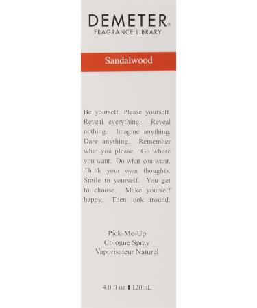 Demeter Unisex Cologne Spray Sandalwood 4 Ounce 4 Fl Oz (Pack of 1) - Buy Online on GoSupps.com