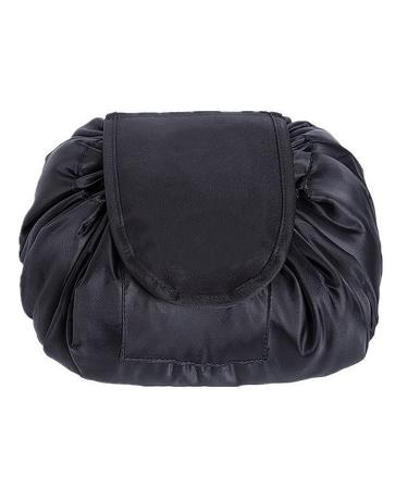Drawstring Makeup Bag ONEGenug Cosmetic Bag One-Step Toiletry Organizer Cosmetic Pouch for Lazy Ladies Black