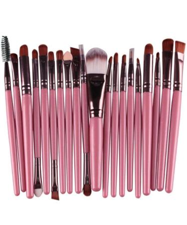 Demarkt Make Up Brush Set 20 Make Up Brush Set Set Make Pinset Etui make -up brush makeup Brush set cosmetics eyeshadow brush Face brush (pink/brown)