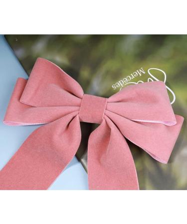 Yheakne Velvet Hair Bow with Long Satin Tail - Pink Hair Accessory for Women and Girls - Buy Online on GoSupps.com