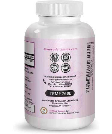 Bronson Organic Folic Acid 800mcg - Natural Folate from Lemon Peel - 180 Tablets - Buy Online on GoSupps.com