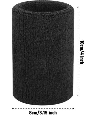 ONUPGO 4 Inch Wrist Sweatband - Elastic Athletic Wristbands for Gymnastics, Basketball, Tennis, Football - 1 Pair, Black - Buy Online on GoSupps.com