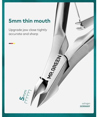 Cuticle Trimmer with Cuticle Pusher Cuticle Nipper Professional Stainless Steel Cuticle Cutter Sharp Durable Pedicure Manicure Tools for Fingernails and Toenails Sliver - Buy Online on GoSupps.com