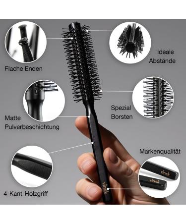 Vinsk Bartbrush L - Premium Beard & Hair Brush for Men | 190 Bristles | Ideal Beard Styling Tool with Elegant Wood Handle - Buy Online on GoSupps.com