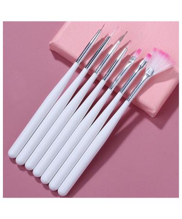Buy Yhzmy 7-Piece Nail Brush Set - Professional Nail Art Liner Pens & Gel Accessories for Salon Quality Designs - White - Buy Online on GoSupps.com