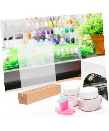 OUNONA Nail Display Board Acrylic Display Holder Fake Nails Nail Practice Holder Nail Tip Display Boards Acrylic Sign Holder with Wood Base False Nail Holder Tips Solid Wood Storage Rack - Buy Online on GoSupps.com