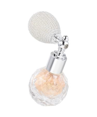 Beaupretty Highlighter Powder Spray Body Art Glitter Spray Shimmering Spray High Gloss Spray Shimmer Sparkle Powder Makeup Spray Perfume Bottle for Hair Face Body Nails Cosmetic Gold Champagne gold 7x5.5cm