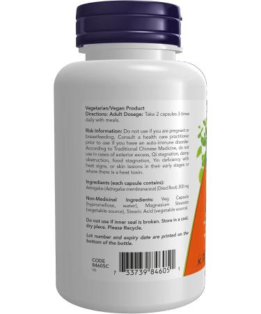 NOW Supplements Astragalus 500mg Capsules 100 Count 100 count (Pack of 1) - Buy Online on GoSupps.com