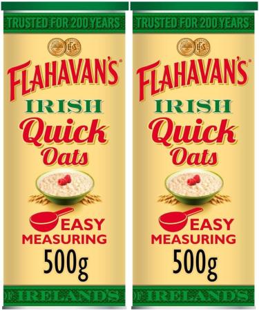 Flahavan's Irish Quick Oats Original 500g | Microwavable Porridge Oats | Pack of 2 - Buy Online on GoSupps.com