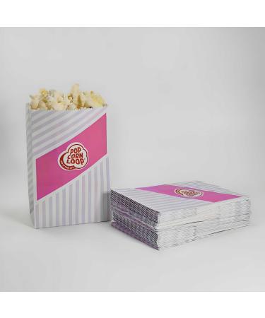 Popcornloop popcorn bags 50 pieces popcorn box bags candy wedding paper sweets boxes for party paper container pink pink white snack box gift children girl birthday pink pink 50 pieces