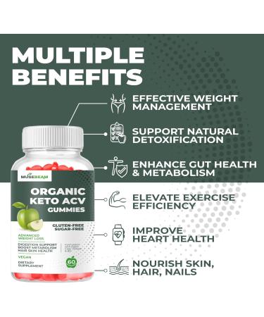 Buy Organic Keto ACV Gummies - Advanced Weight Loss Gluten & Sugar Free Apple Cider Vinegar Supplement for Men & Women (1000MG - Buy Online on GoSupps.com