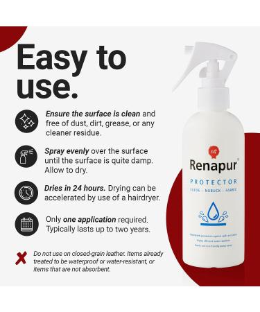 Renapur Suede Nubuck Fabric Waterproofing/Stain Protection 250ml - Eco-Friendly & Non-Toxic for Shoes, Boots, Trainers, and Clothing - Buy Online on GoSupps.com