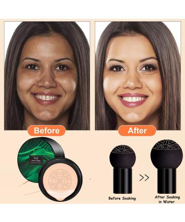 ASCOKA Mushroom Head Air Cushion CC Cream Foundation - Moisturizing Concealer for Lasting Nude Makeup (02 Natural) - Buy Online on GoSupps.com