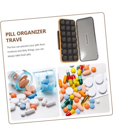 GOOHOCHY Medicine Box Pill Case Travel Medicine Storage Travel Pill Case 7 Day Pill Holder Vitamin Container Medicine Organizer Travel Pill Organizer Abs Elder Storage Box Black 23.00X9.50X3.00CM - Buy Online on GoSupps.com