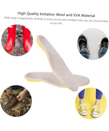 Winter Warm Insoles for Men & Women | Fluffy Thermal Slipper Inserts | Heated Shoe Pads for Outdoor Use - Beige 7.5 - Buy Online on GoSupps.com