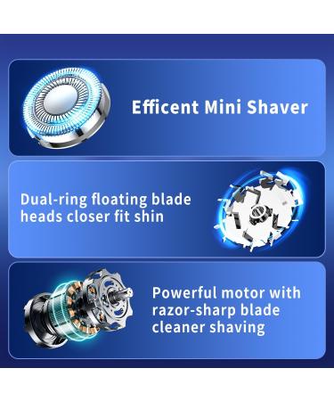 Mini Electric Shaver - Compact USB-C Rechargeable Waterproof Razor for Men & Women | Portable Cordless Shaver for Travel & Home (Blue - Buy Online on GoSupps.com
