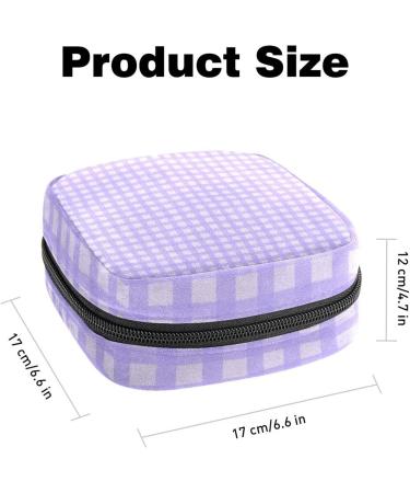 Lilac Plaid Menstrual Cup & Pad Storage Bag - Portable Period Pouch for Women/Girls - Multi-Colored - 1Pcs - Buy Online on GoSupps.com