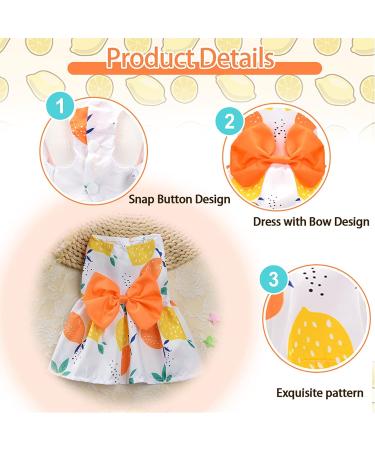 Summer Dog Dress for Small Dogs - Medium Orange Pet Clothing - Buy Online on GoSupps.com