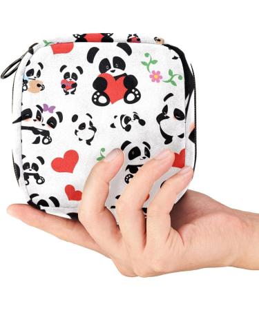 Pandas with Heart Bandage Storage Bag | Portable Menstrual Cup Pocket for Teens & Women - Ideal Gift! - Buy Online on GoSupps.com