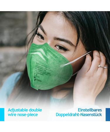 Buy Virshields FFP2 Masks - 5 Layer Protection (PFE 94% VFE 99.99%) | EN 149 Certified | Made in EU | Available in Green (50 Pack) - Ship Internationally - Buy Online on GoSupps.com