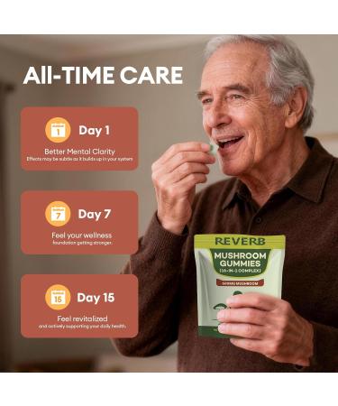 Mushroom Gummies 16-In-1 Mushroom Blend With Ashwagandha Gummies For Brain Health Cognitive Memory & Focus Energy 0g Added Sugar Mushroom Supplement Lions Mane Reishi Cordyceps Turkey Tail Chaga (60) - Buy Online on GoSupps.com