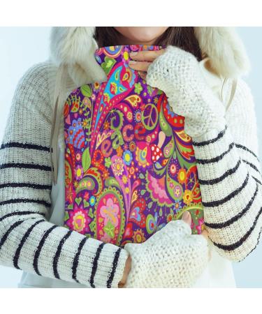 2L Ethnic Paisley Flower Hot Water Bottle - Pain Relief Cold & Heat Therapy Menstrual Cramps PVC Hand & Foot Warmer - Buy Online on GoSupps.com
