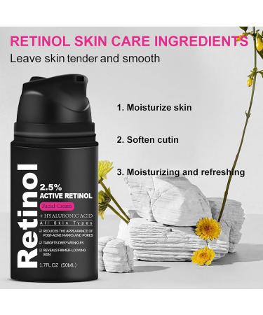 Retinol Cream - Moisturiser Face Women with 2.5% Active Retinol - Hyaluronic Acid Face Cream for Women - Face Moisturiser Anti Aging Wrinkle Face Cream - Hydrating Smooth Tender Elasticity Firm Pore - Buy Online on GoSupps.com