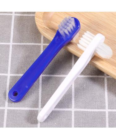 HEALIFTY Dual Head Toothbrushes - T-Shape Denture Cleaning Tool (White + Blue) - Buy Online on GoSupps.com