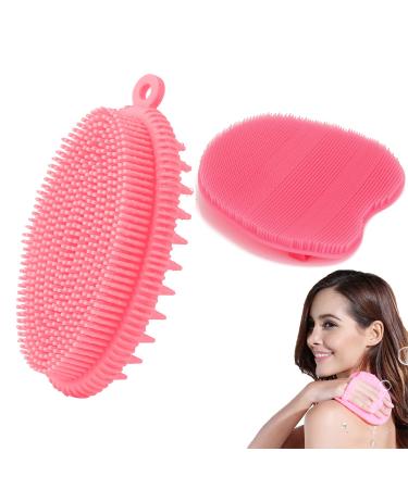 RamPula 2 in 1 Bath and Shampoo Scrubber with Silicone Body Scrubber Brush Glove for Exfoliating Wet or Dry Skin Body Wash Bath Shower Tool