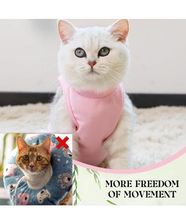 HACRAHO Cat Professional Recovery Suit 1 Pack Pink E-Collar Cat Wound Surgery Recovery Suit Soft Breathable Cat Recovery Clothes After Surgery Wear for Cats Kitten M M Pink - Buy Online on GoSupps.com