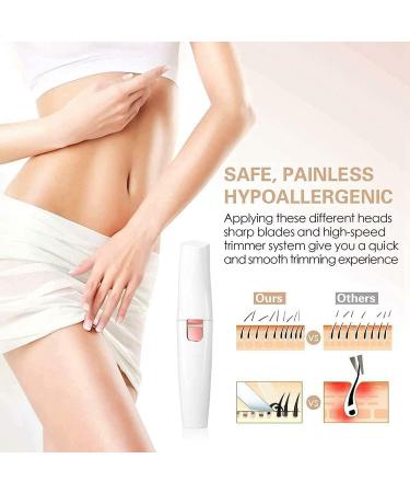 Rechargeable Facial Hair Remover for Women - Portable 2-in-1 Electric Trimmer for Body, Face, and Eyebrows - Painless Lady Shaver for Chin, Lips, and Nose - Buy Online on GoSupps.com
